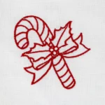 Lniana serweta - śnieżnobiała z haftem laska Mikołaja