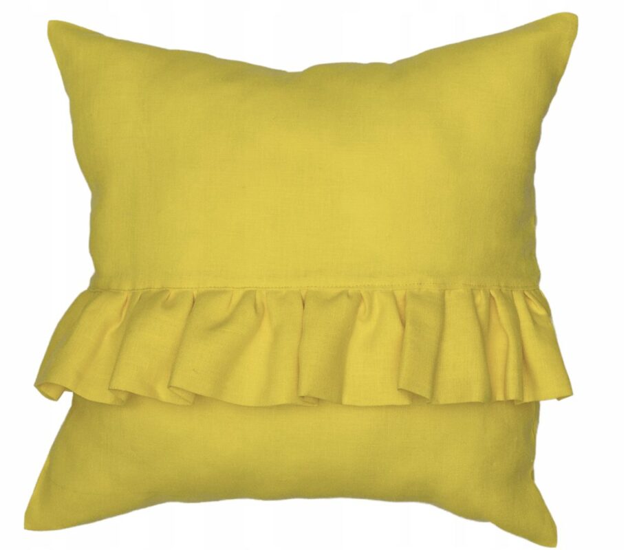 POSZEWKA-LNIANA-Z-FALBANA-ZOLTA-HANDMADE-40X40-CM