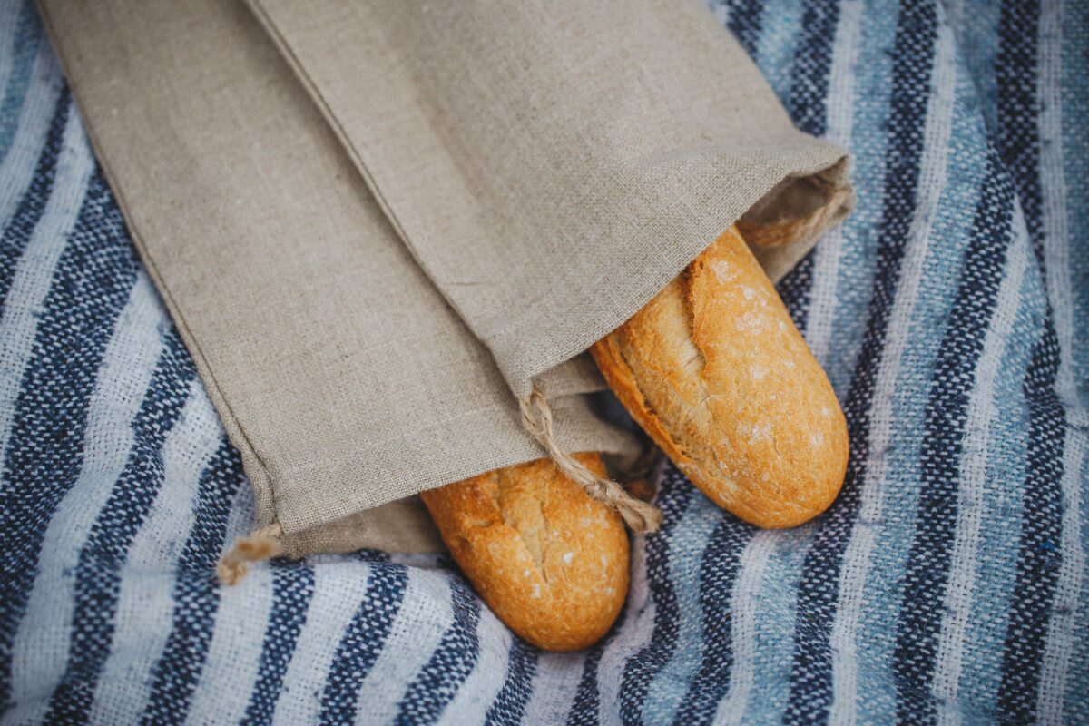 Lniany worek na bagietkę – 50 cm