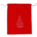Zestaw czerwonych bawełnianych worków świątecznych na prezent