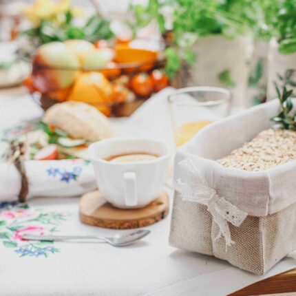 Zestaw koszyk na pieczywo z koronką - mały i duży