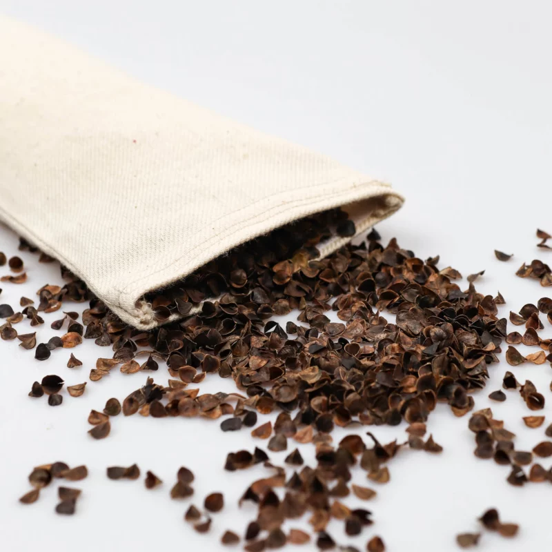 Poduszka relaksacyjna na oczy z łuską gryki i lnianą poszewką