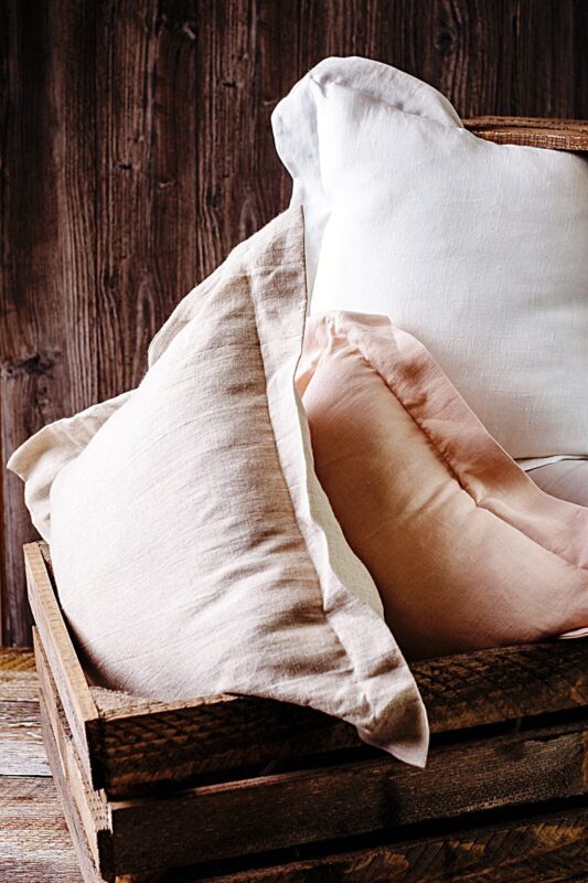 Poszewka z falbanką len 100%, 5 kolorów