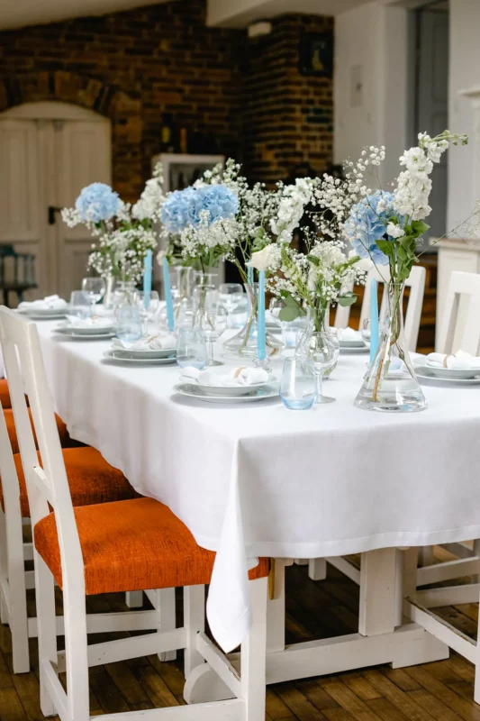 Obrus lniany 140x180 biały