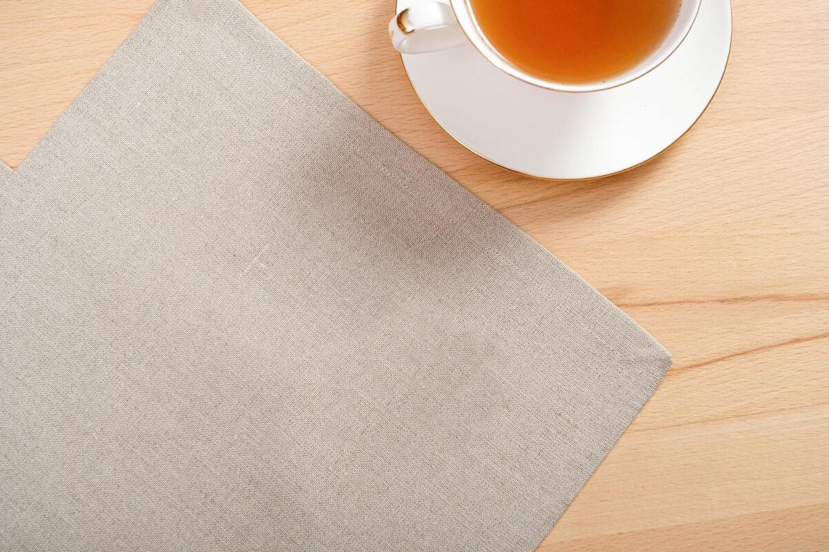 Lniana serweta - w kolorze naturalnym z listwą - różne rozmiary