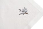 Lniana serweta Wielkanocna w kolorze białym z haftem - bazie
