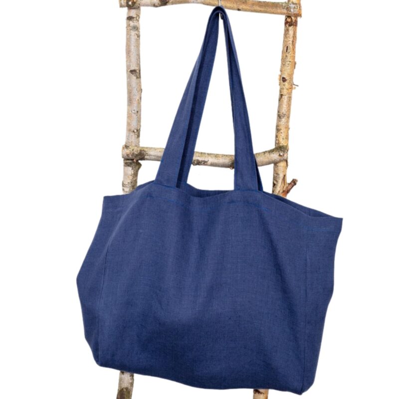 Torba lniana shopper EKO Style Summer - blue