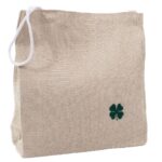 Lunch bag lniany - koniczyna