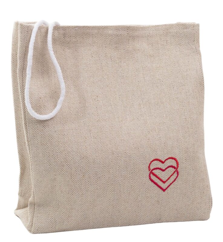 Lunch bag lniana śniadaniówka z haftem