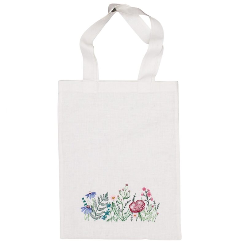 Torba lniana zakupowa – kwietna łąka