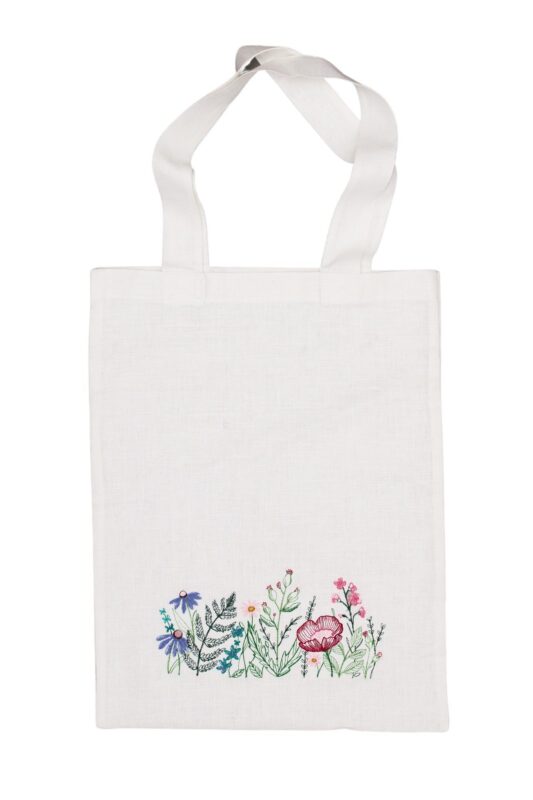 Torba lniana zakupowa – kwietna łąka