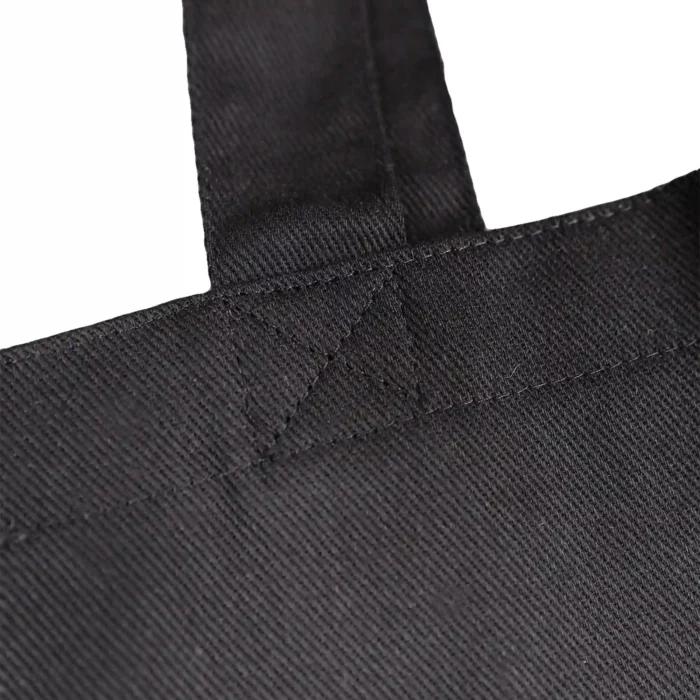 Torba bawełniana czarna zakupowa z haftem - wilk