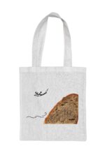 KURAże NA LNIE – torba lniana z kieszonką – chlebowa skała