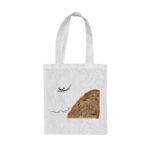 KURAże NA LNIE – torba lniana z kieszonką – chlebowa skała