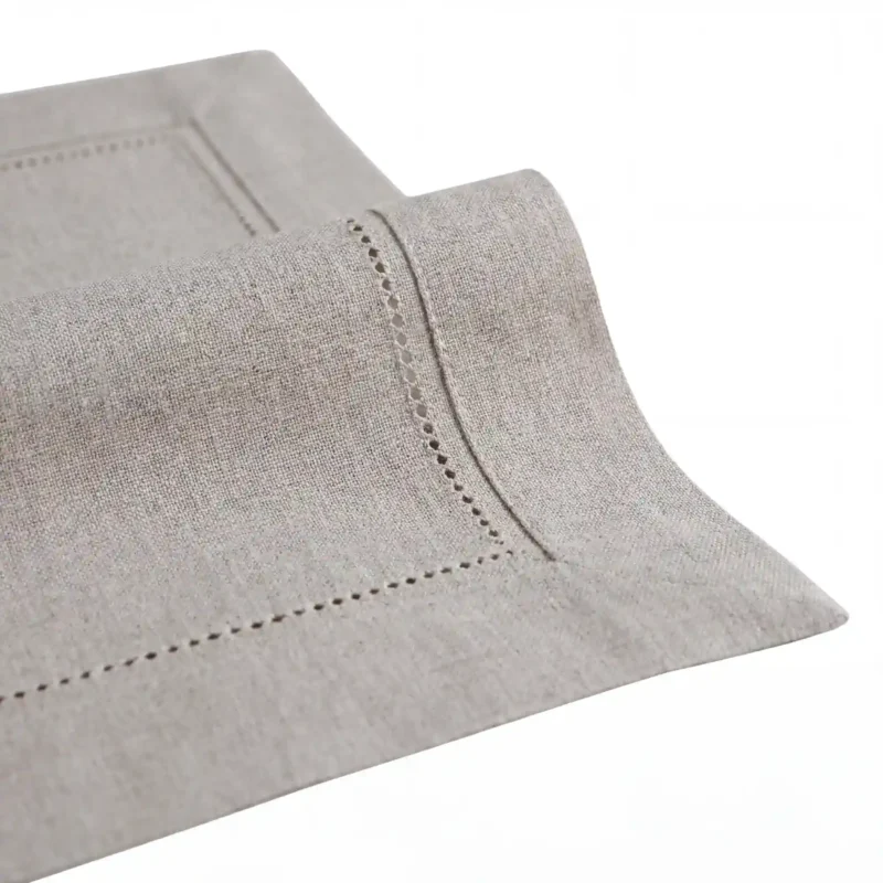 Serweta lniana beżowa naturalna z mereżką