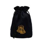 Bawełniany worek świąteczny na prezent granatowy 15x20cm - dzwonki