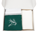 Zestaw sakwa bawełniana z reniferem i lniana ścierka