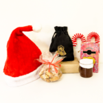 Bawełniany worek świąteczny na prezent granatowy 15x20cm - dzwonki - Image 3