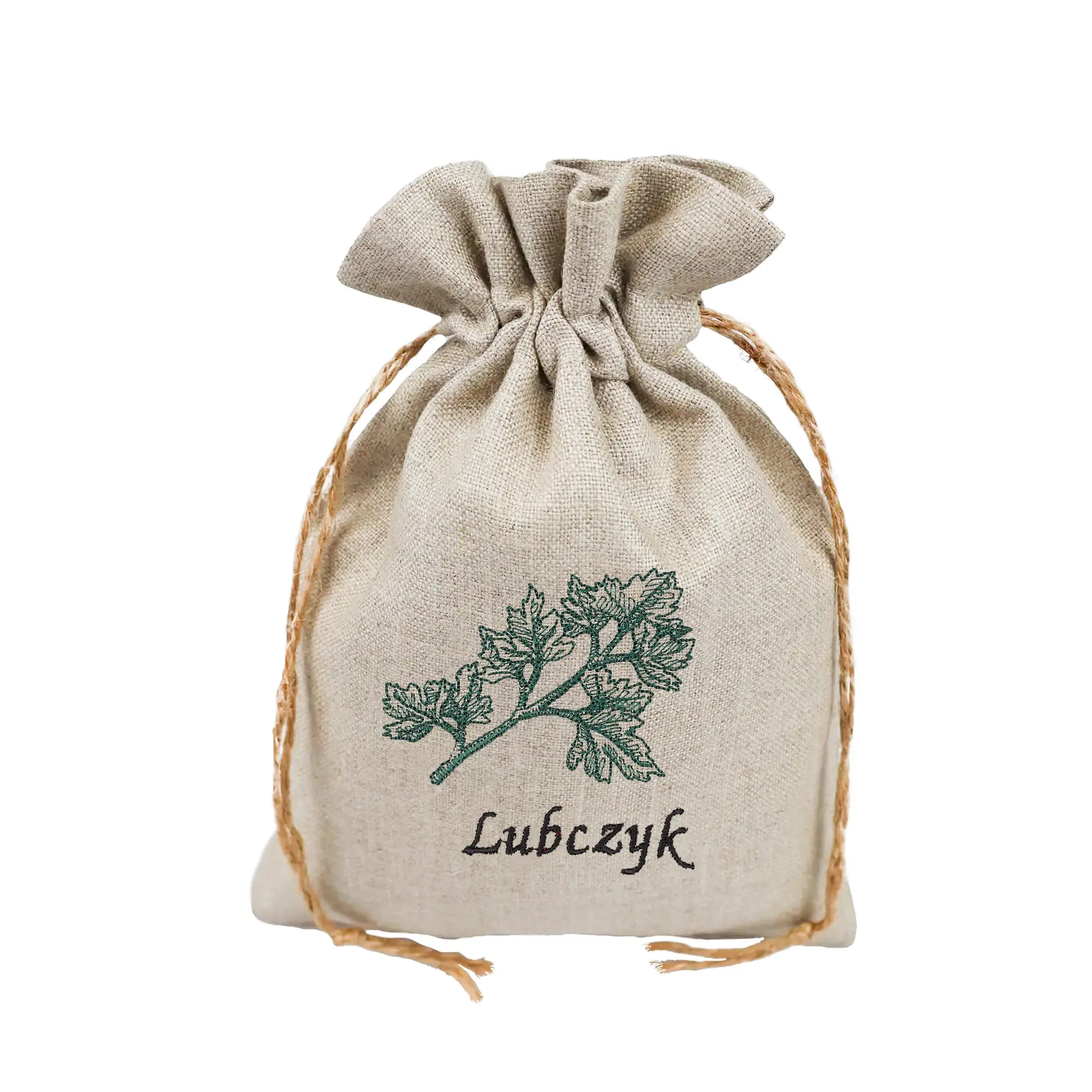woreczek zioła flat sznurek jutowy 2 lubczyk