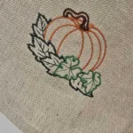 Lniana ścierka kuchenna z haftem - dynia - Image 2