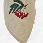 Lniana ścierka kuchenna z haftem - jarzębina - Image 2