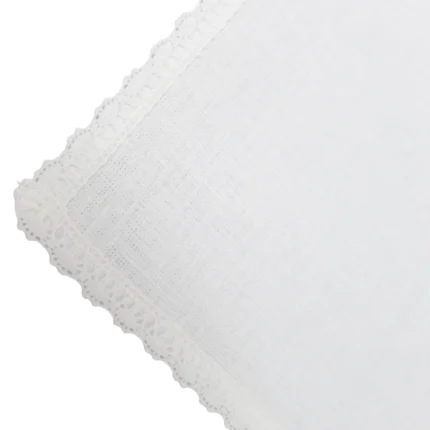 Serweta lniana z koronką biała